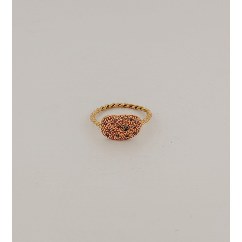 Bague galet torsadé