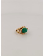 Bague chrysoprase diamants