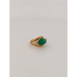Bague chrysoprase diamants