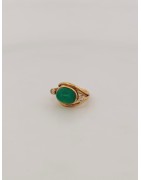 Bague chrysoprase diamants
