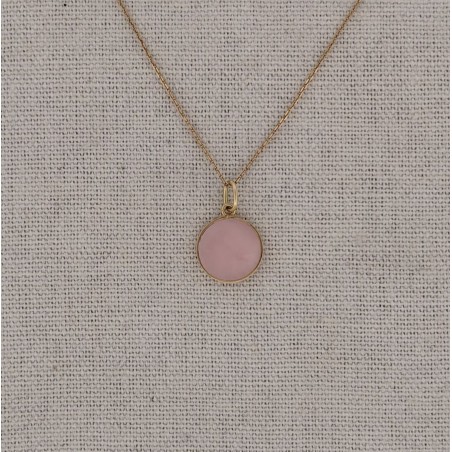 Pendentif quartz rose